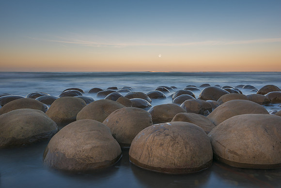 Moonset Over Bowling Ball Beach